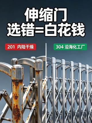 伸缩门生锈材质
